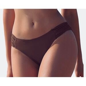 NEW Amazon Essentials XXL Plus Size Brick Red Ruched Bikini Bottoms UPF 50